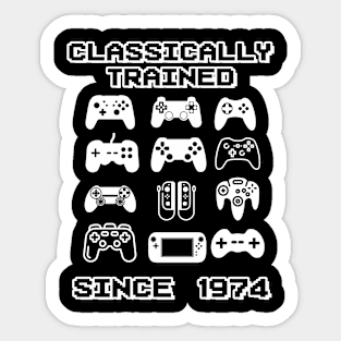 1974 Old School Video Game Theme Birthday Gift Men Women Sticker